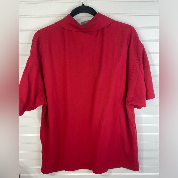 Carhartt Red Classic Collared Polo Short Sleeve Work Shirt Mens GUC - Picture 11 of 12